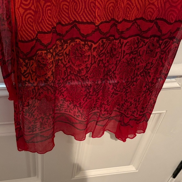 Red Patterned Scarf - Picture 3 of 4